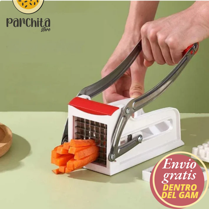 Cortadora de Acero para Papas Fritas Caseras + tapas de silicona GRATIS