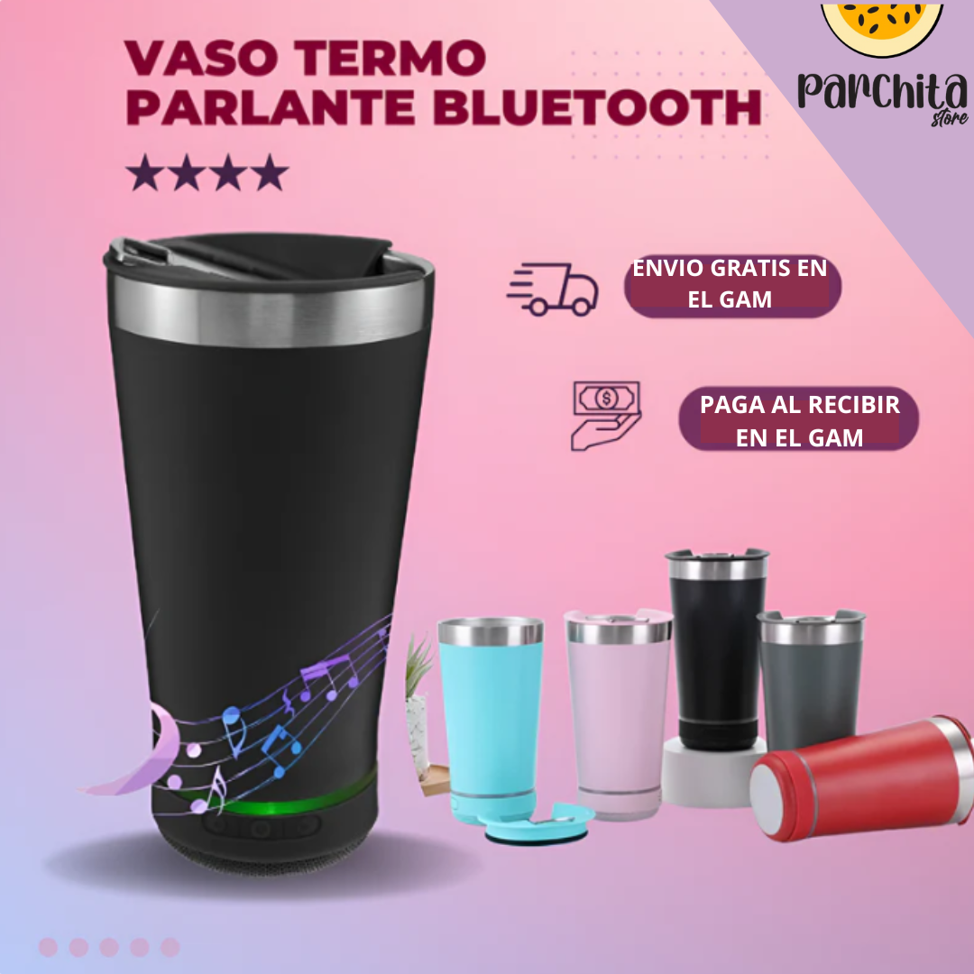 ThermoSmart - VASO TERMO PARLANTE BLUETOOTH 3 EN 1